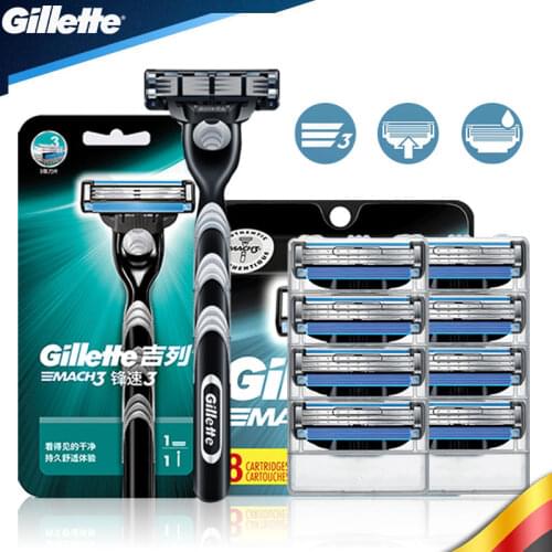 Original Mach 3 Gillette Razor Mens shaver For Men Shaving Face Hair Removal Sharp 3-Layer Shaver Tool replacement Blades