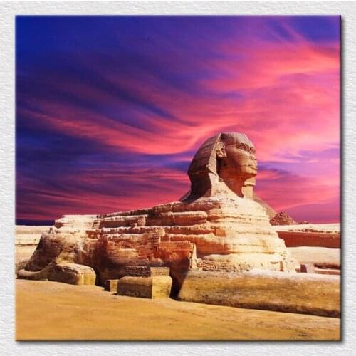 Canvas prints photo of Architectural wonders of the world with People Sphinx pyramid is a pyramid seat in Cabra on canvas