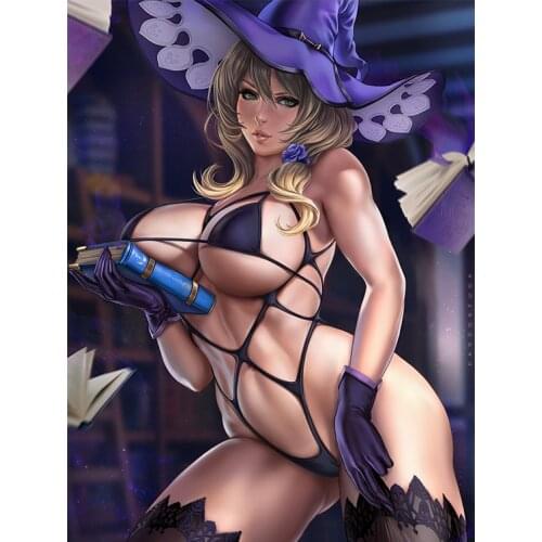 Sexy Witch Canvas Art Posters and Prints Custom Genshin Game Magic Girl HD Hanging Picture for Living Room Wall Painting Decor