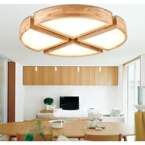 Romantic warm flower bedroom bedroom living room ceiling lamp warm light childrens room round solid wood simple lighting child