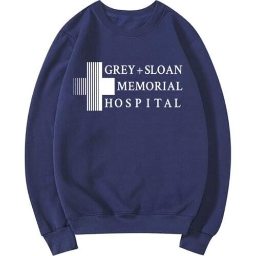 Grey + Sloan Memorial Hospital Unisex Adult Sweatshirt Greys Anatomy TV Show Hoodies Streetwear Women Casual Sweatshirts Hoodie