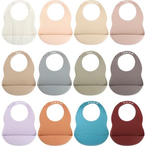 BPA Free Baby Bibs Food Grade Silicone Adjustable Drooling Babador Burp Baby Feeding Tableware Toddler Infant Feeding Tools