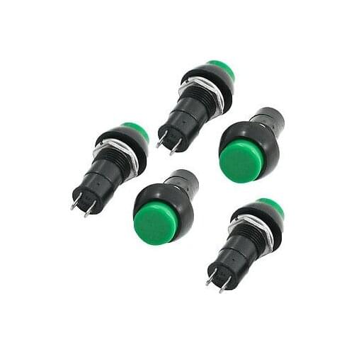 SPST Non-latching Momentary Green Panel Mount Pushbutton Switch