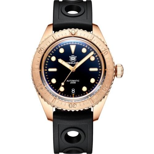 STEELDIVE 1965S First Bronze Diving Watch 200m CuSn Bronze Mens Mechanical Watches Sapphire Crystal NH35 Automatic Watch men