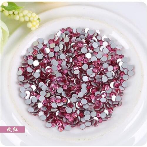 Free shipping SS3-SS34(1.3MM-7MM) 3D Rose Red flatback Crystal glass Nail Art rhinestones