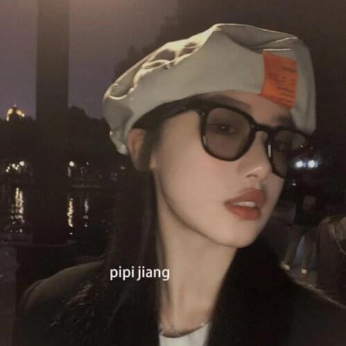 INS Korea Thin Beret Hats Women Summer Thin Letter Patch Adjustable Casquette Octagonal Designer Painter Brimless Gorro