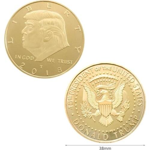 Trump Keep America Great 2020 Coin Gold Plated Stunning Proof Coin Commemorative Coins with Acrylic Case party favors 20pcs