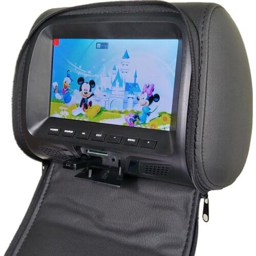 Universal 7" screen Car Headrest monitor MP4 MP5 player Pillow monitor Support AV/USB/SD input/FM/Speaker/Headphone/Car camera