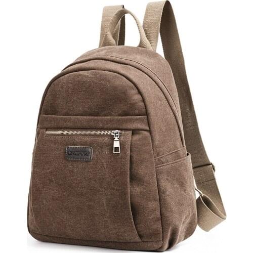 New Mini Vintage Canvas Backpack Ladies Women Washed Outdoor Girls Book Bags Students Teenagers Simple Schoolbag
