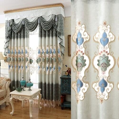 Embroidered European Royal Luxury Curtains for Bedroom Window Curtains for Living Room Elegant Drapes Curtains Tulle
