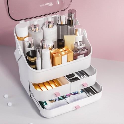 Cosmetic Storage Box Makeup Organizer Drawer Large Capacity Jewelry Nail Polish Makeup Container Portable Cosmetic Organizer Box