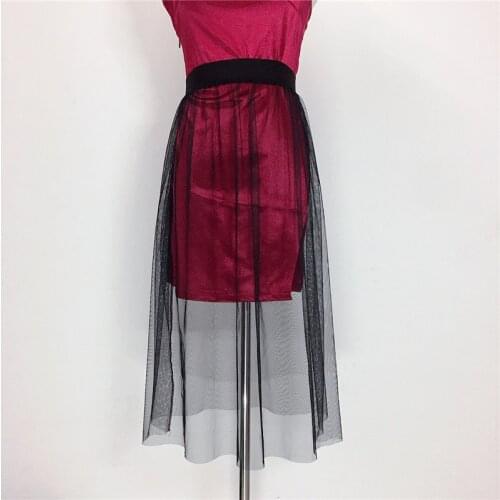 Underskirt Petticoat Tulle Skirts Womens Casual Sexy Beach Transparent High Waist Black Lace Mesh Wrap Midi Skirt Womens Skirt