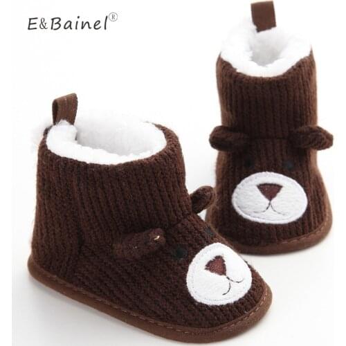 Winter Warm Baby Shoes Soft Bottom First Walkers Knitted Sweater Baby Boots Girls Toddler Shoes 0-18M Baby Boy Shoes