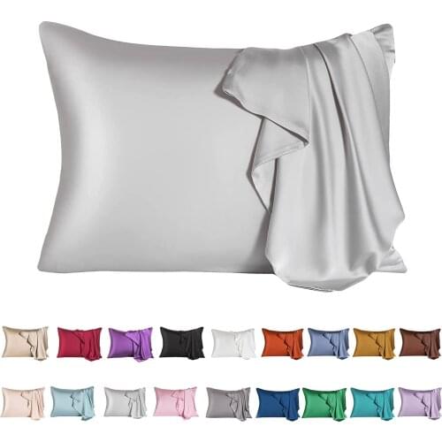 1Pc Queen Satin Silk Pillowcase Pillow Case Cover Home Bedding Smoothy Pillow Rectangle Bedding Pillow