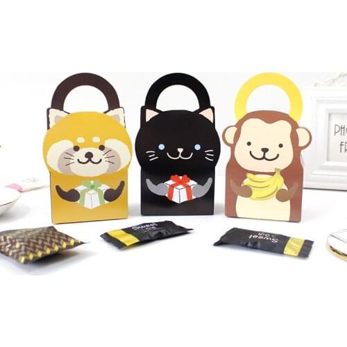 20pcs Cartoon Animal Bags with Baby Shower Wedding Favor Kids Birthday Party Box