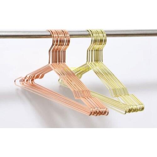 200pcs Rose Gold Metal Clothes Shirts Hanger with Groove, Heavy Duty Strong Coats Hanger, Suit Hanger