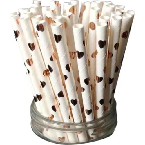 25PCS/Pack Colored Paper Straws Disposable Paper Drinking Straw Festive Party Wedding Supplies Biodegradable Juice Milk Straws