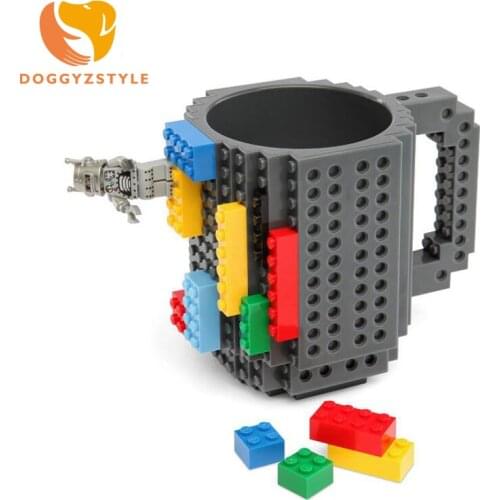 350ml DIY Building Blocks Water Bottle Food Grade Non-toxic Plastic Ten Colors Green creativity Gift Block DOGGYZSTYLE