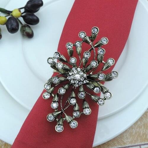 4pcs/lot Hotel banquet table napkin ring napkin ring scarf circle wedding classic retro retro diamond napkin buckle