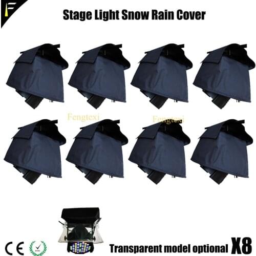 8xLOT Outdoor Stage LED Par Light Hang Cover Rain Protection Hood For LED Pars Against Rain&Liquids&Snow Black&Transparent Coat