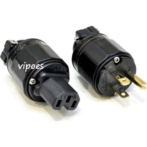 Free shipping FI-11-N1M(G) US version gold plated Power Connector Series DIY Power Plug for amplifier CD player