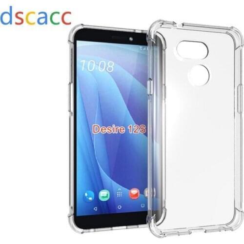 DSCACC Air Cushion Shock Absorption Matte Side TPU Button Cover Case for HTC U11 Eyes Desire 12 Plus U12 Life Desire 12S 100pcs