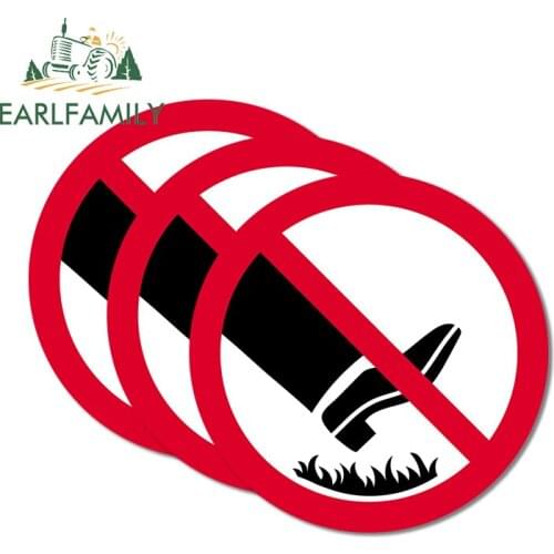 EARLFAMILY 13cm 3Pcs No Stepping on The Lawn Sign Waterproof Car Stickers Caravan Decal Vinyl Car Wrap Funny Decals RV JDM