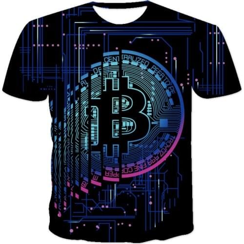 Summer New Hot 3d Printed Bitcoin T-Shirt Men Women Loose Short Sleeve Casual Fashion O-Neck All-Match Oversized Streetwear Top