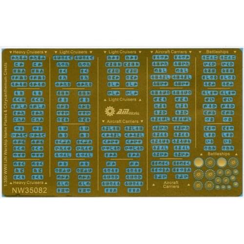 AM-WORKS NW35082 1/350 WWII IJN Warship Name Plates Connectionless Photoetch - Upgrade Detail Set