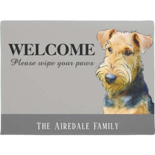 Personality Customizable Airedale Terrier Doormat Door mat Home Decoration Entry Non-slip Door Mat Rubber Washable Floor Carpet