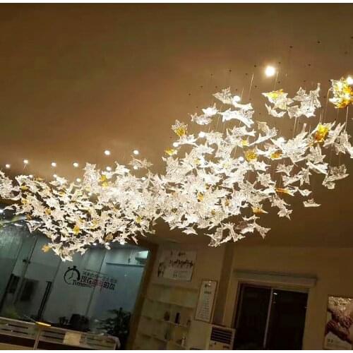 Engineering lamps custom large hotel lobby chandelier sales department clubhouse living room glass creative art crystal lamp