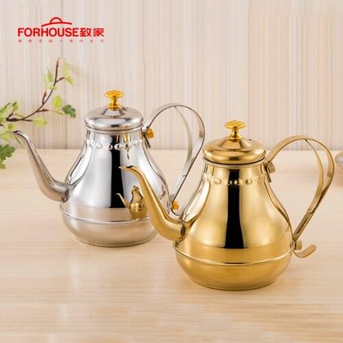 Stainless Steel Gooseneck Coffee Pot Pour-over Coffee Kettle with Filter Hand Drip Coffee Pot Tea Percolator Retro Court Teapot