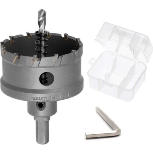 60mm/2.36" Cutting Diameter Carbide Hole Cutter Hole Saw Drill Bits Hole Opener Drill Bit for Cutting Stainless Steel & PVC