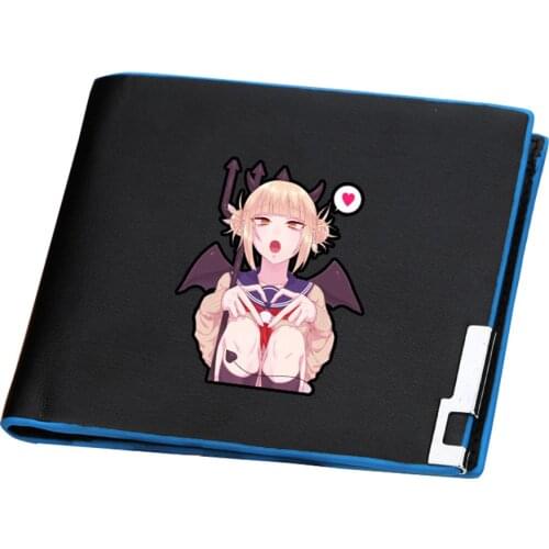 My Hero Academia Anime Money Bag Villain Cross my body / Himiko Toga Short Wallets Pu Leather Purses Cute ID Card Holder