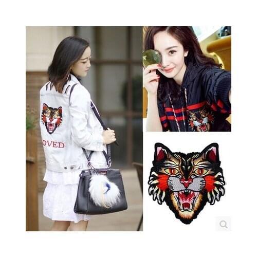 New fashion embroidery Tiger head large cloth paste clothing accessories sweater Shirt Jacket Stickers Badges for Fabrics DI