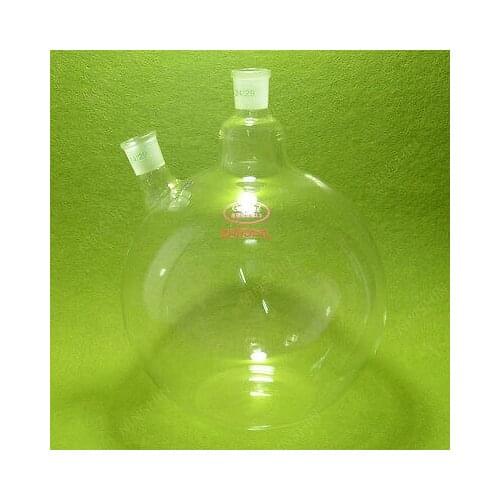 Plat Bottom Flask,5000ml(5L) ,two Neck,24/29 Joint,very Heavy Wall,lab Flask