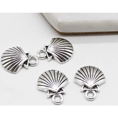 10pcs personality creative beach marine shell pendant DIY bracelet necklace alloy jewelry accessories pendant