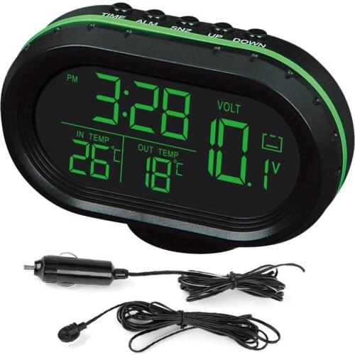 Hot Multi-function Led Digital Car Clock Voltmeter Car Thermometer Electronic Table Clock Night Lidigital Clock With Temperature