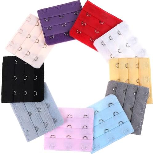 10Pcs/Lot 3 Hooks Adjustable Bra Buckle Extenders Strap Extension Underwear Accessories