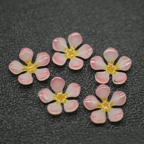 10 PCS 20mm Acrylic Peach Flower DIY Handmade Earrings Headwear Accessories For Jewelry Making