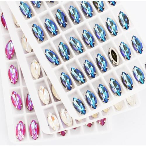 Mocha Series Sew On Rhinestones Pointback Garments Decoration Accessories Thicken Copper Claws Stones Glass Strass Claw Settings