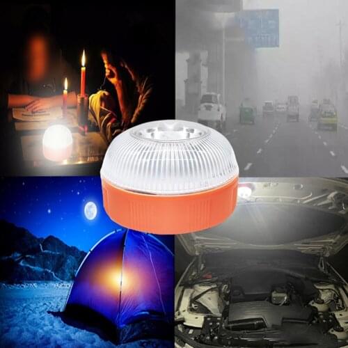 Rechargeable USB Roof LED Safety Beacon Light with Magnetic Base Amber White Lights for Truck Tractor Bus Car Emergency Light