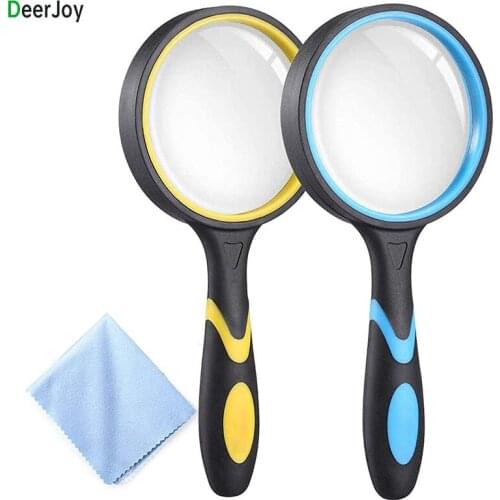 Magnifying Glass 4X Handheld Reading Magnifier for Kids and Seniors 3 Inch Non-Scratch Quality Glass Lens Shatterproof Design