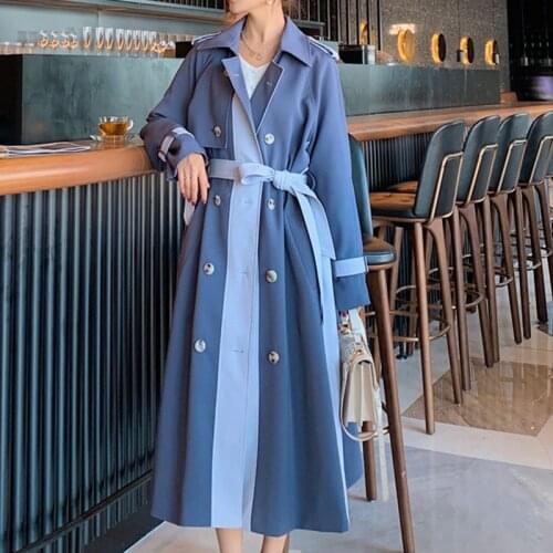 Temperament Windbreaker Coat Mid-Length Womens Clothing 2021 Spring Autumn New Korean Fashion Loose Casual Elegant Woman Coats