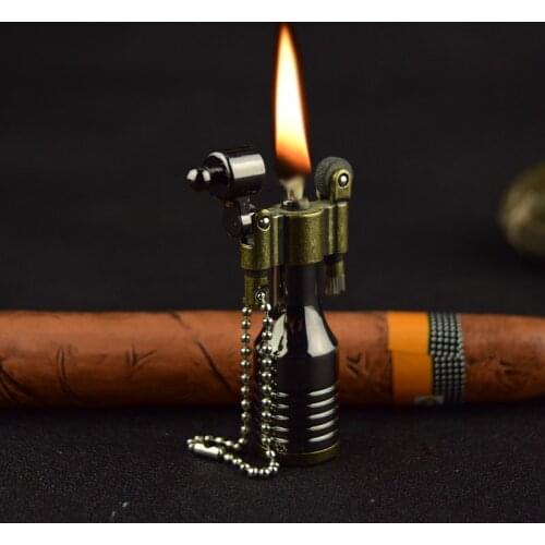 Vintage Metal Flame Kerosene Lighters Retro Torch Lighter Novelty Gadget Military Fire Gift Key Accessories Smoker Gift