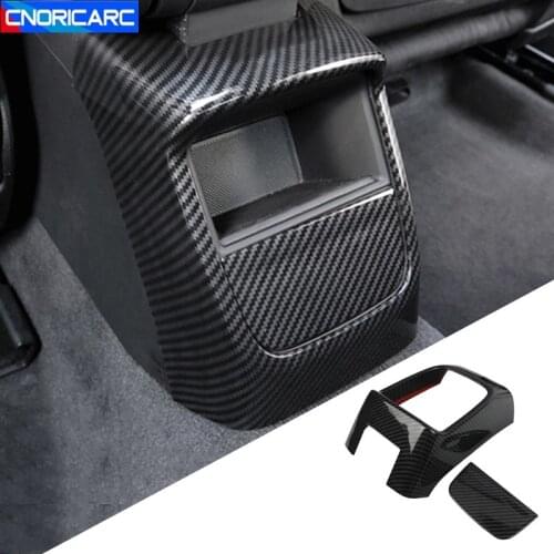 Car Rear Air Outlet Cover Trim Carbon Fiber Style Air Vent Frame Decoration Decals For Audi A3 8V 2013-2019 Interior Accessories