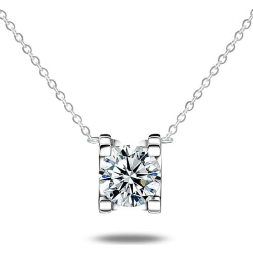 Hot Sale 1 Carat 6.5mm S925 Sterling Plated Gold Necklace For Present