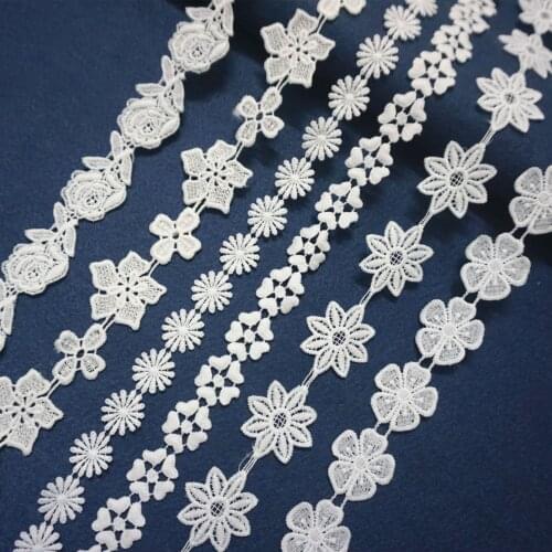 10 Yard/ Lot Embroidery fabric hollow water soluble lace elastic milk silk embroidery Trimming Lace