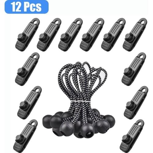 12 PCS Tent Clip 20PCS Rope Lock Grip Tarp Clamps Awning Cord Clip Urgent Snap Fixed Plastic Clip For Outdoor Tent Cover Clamp