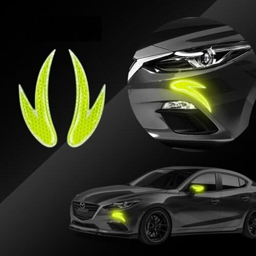 2PCS Warning Stickers Car SSafety Mark Reflective Strip Wheel Rim Eyebrow Accessories Exterior Tape Styling Reflector Reflect